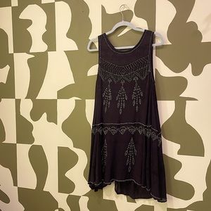 Free People Black beaded dress, open-back - size medium